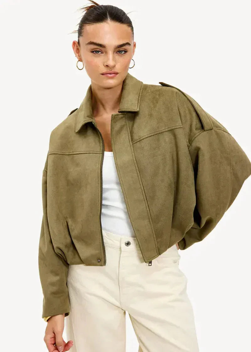 Elina Wildleder-Bomberjacke