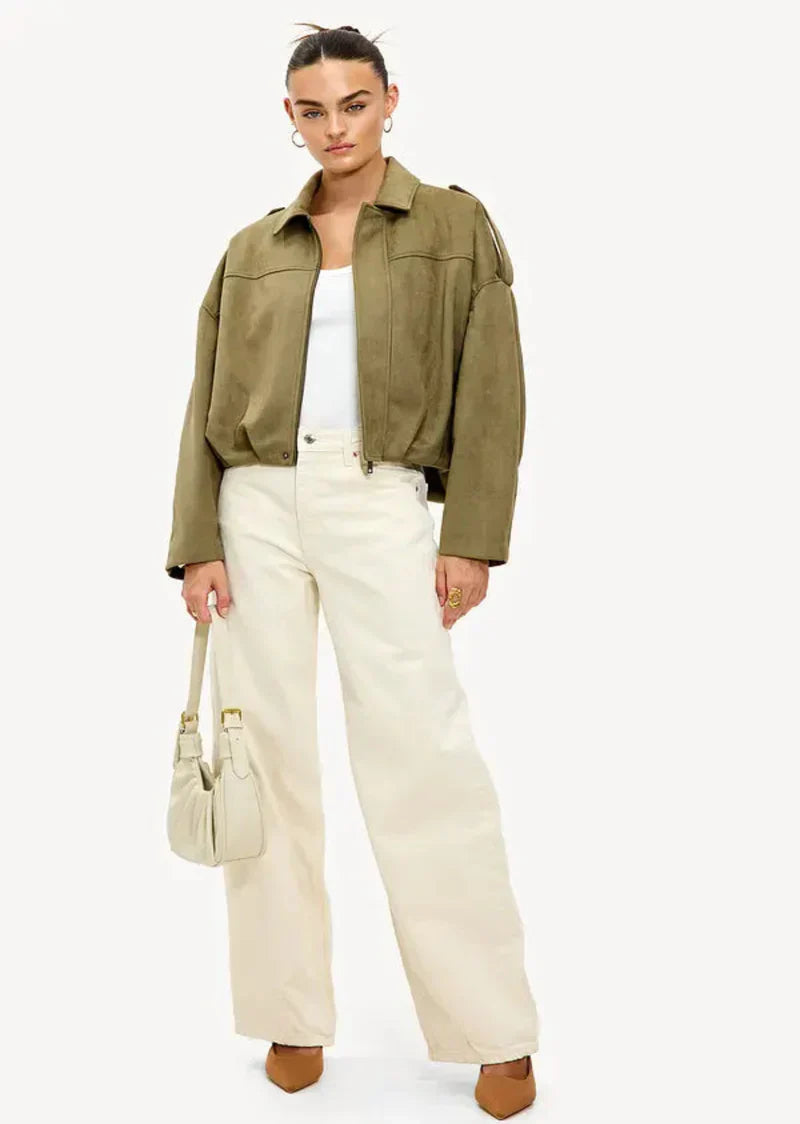 Elina Wildleder-Bomberjacke