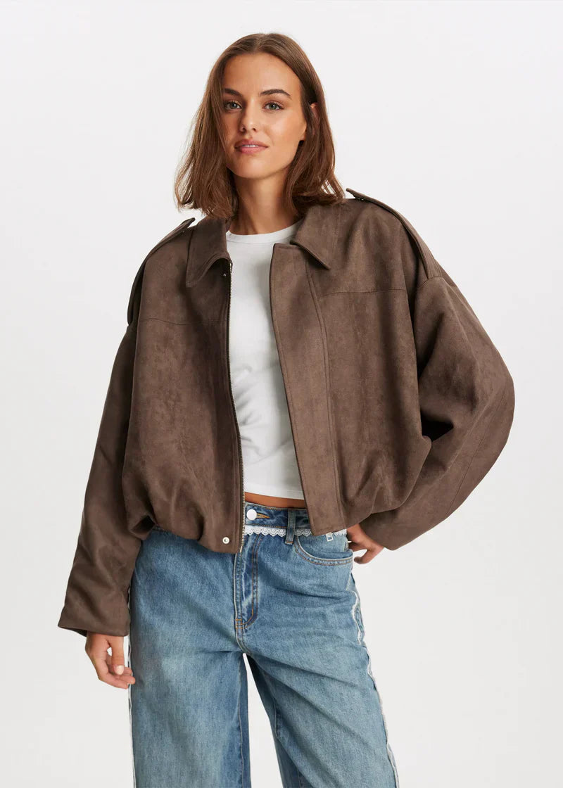 Elina Wildleder-Bomberjacke