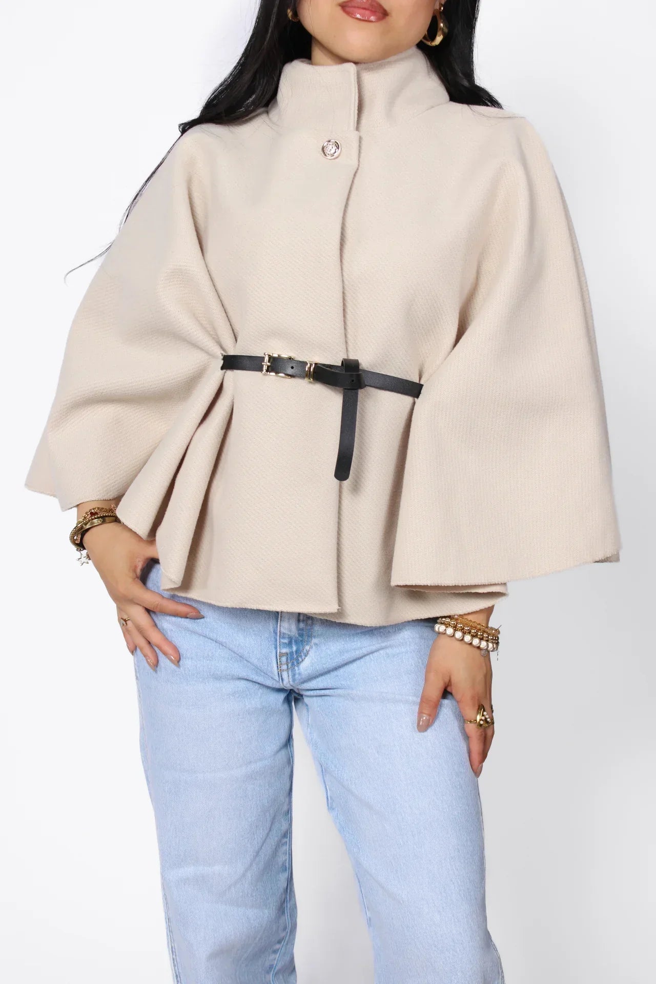 Nova Belted Cape Poncho