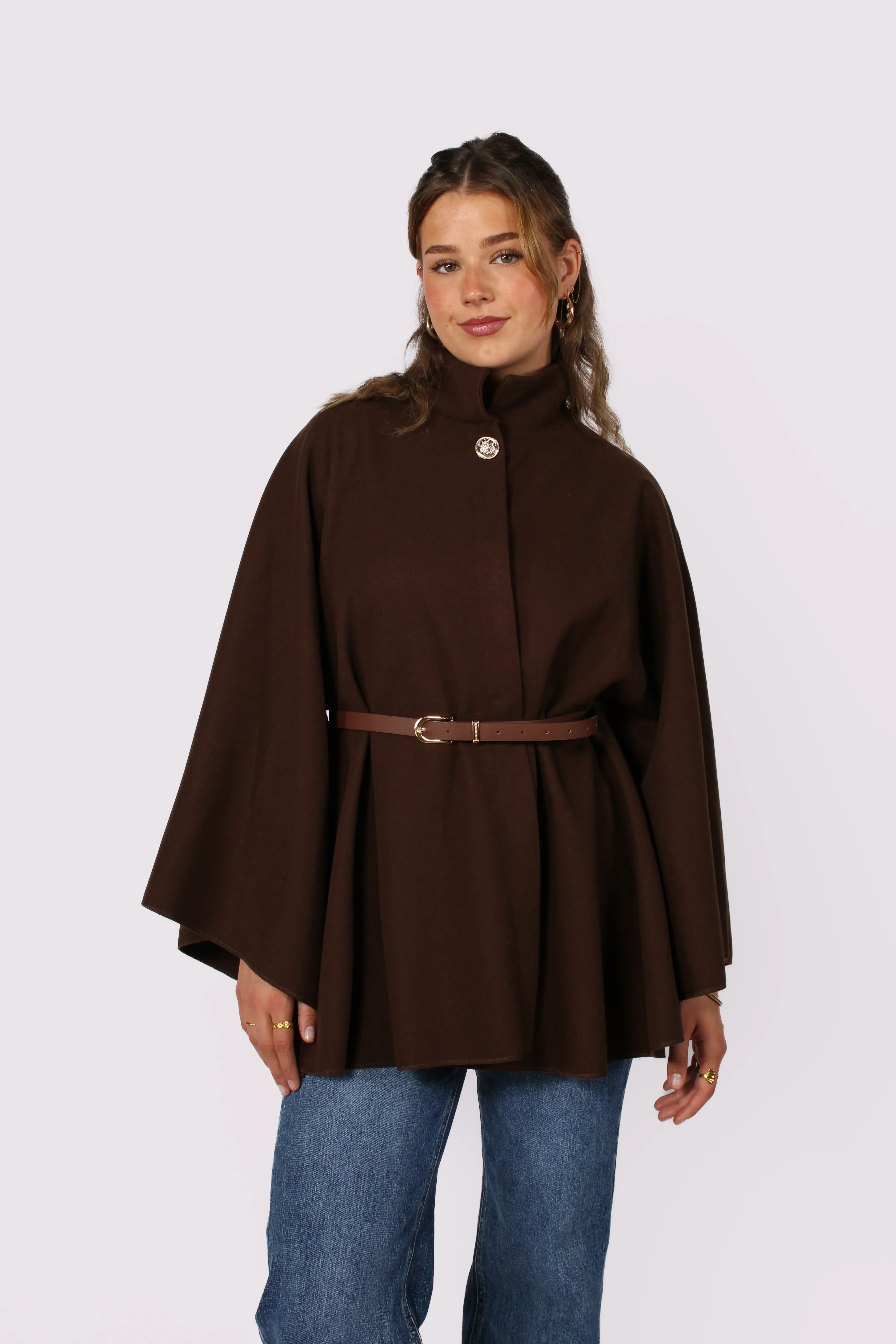 Freya Poncho mit Gürtel