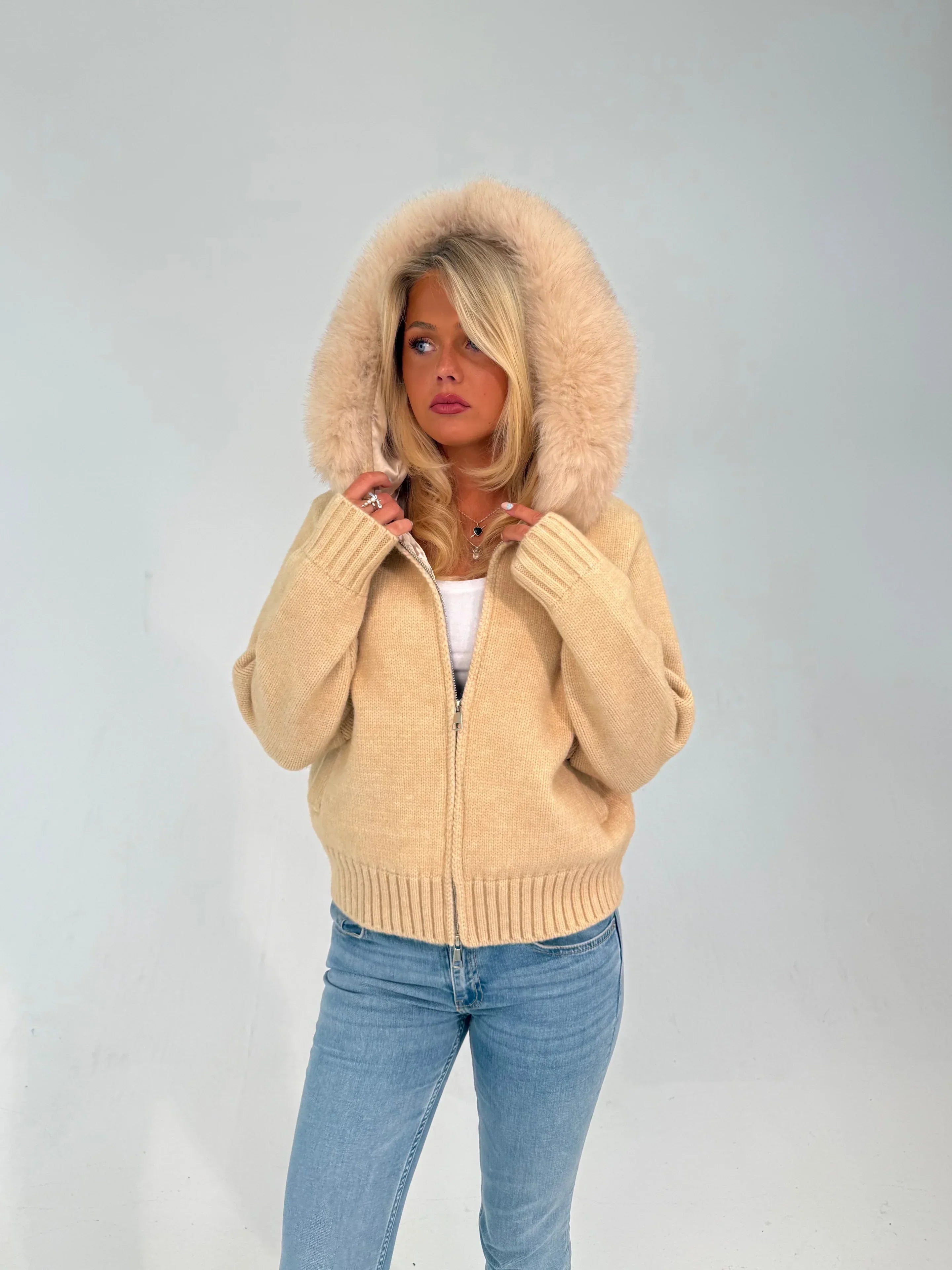 Zipped Fur Jacket - Edel Essential