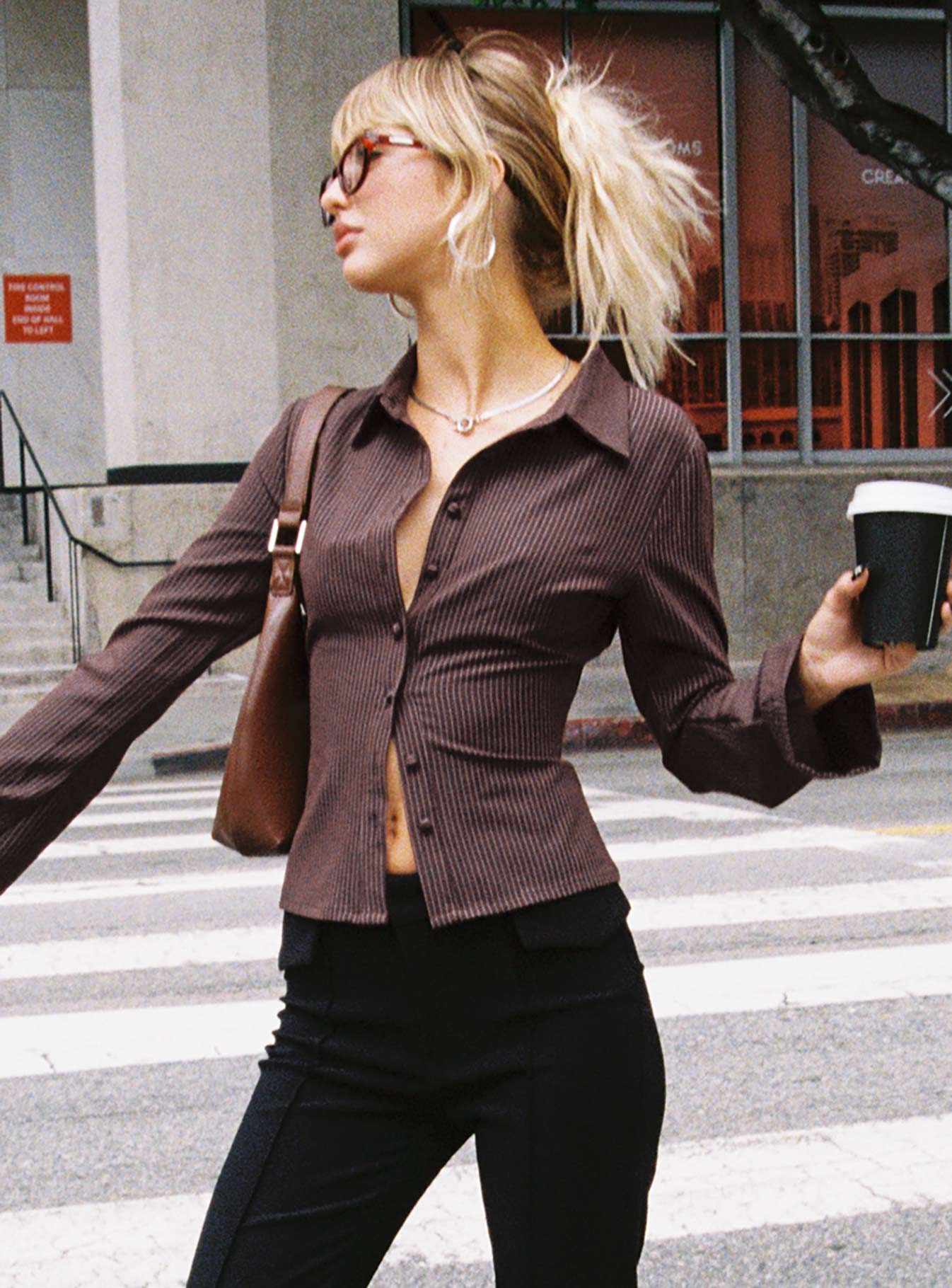 Blusa Jess Pinstripe