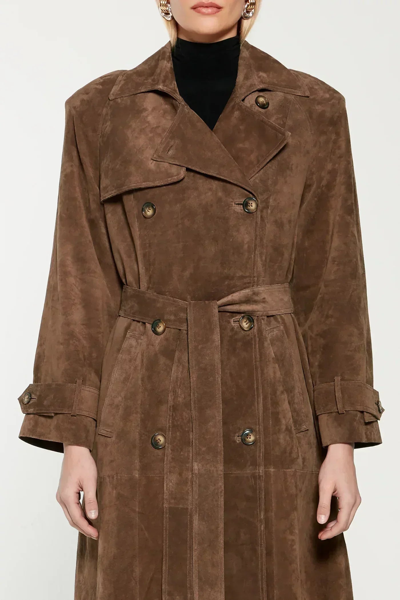 Hailey Wildleder Trenchcoat
