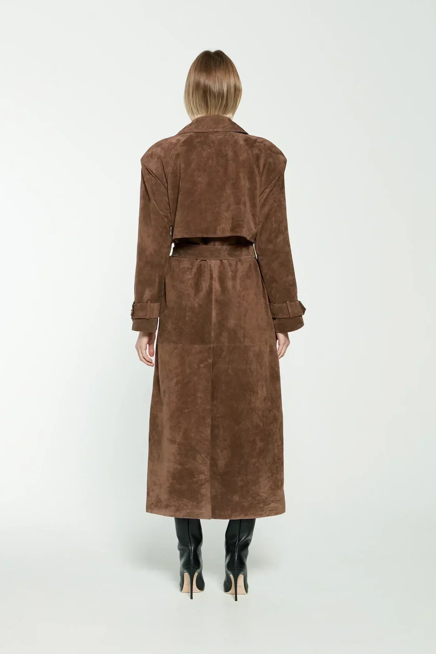 Hailey Wildleder Trenchcoat