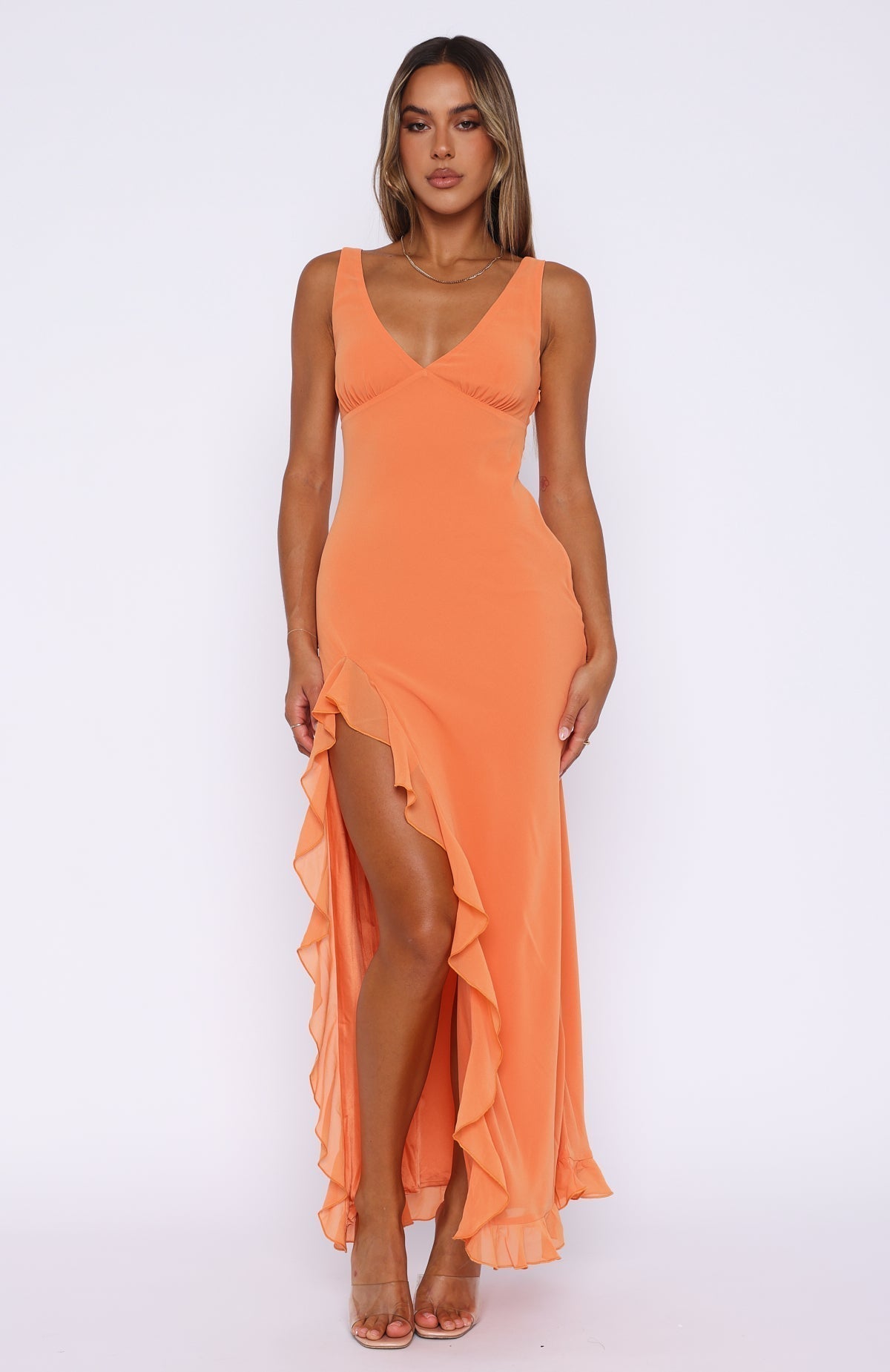 Abella Rüschen-Maxikleid