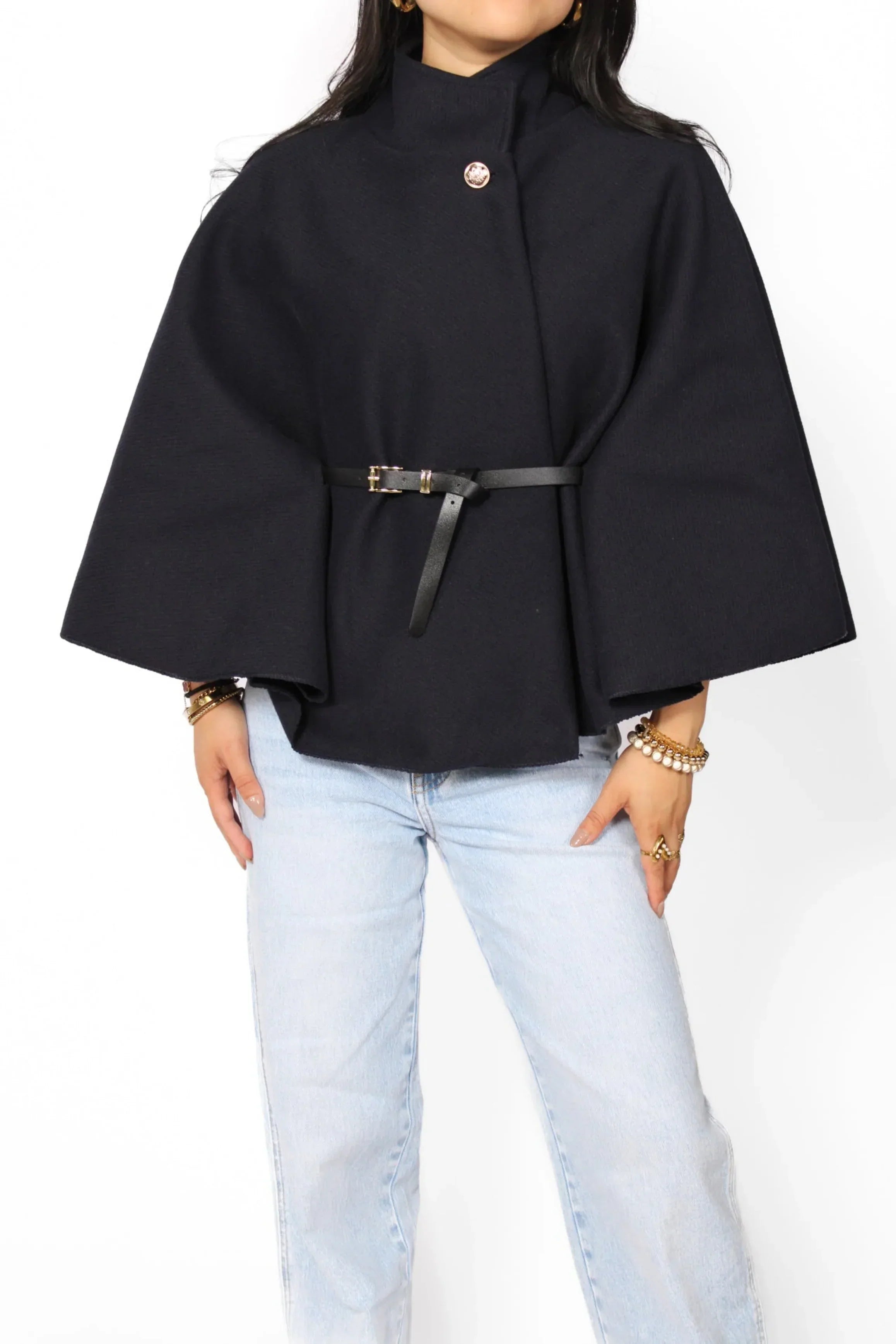Nova Belted Cape Poncho
