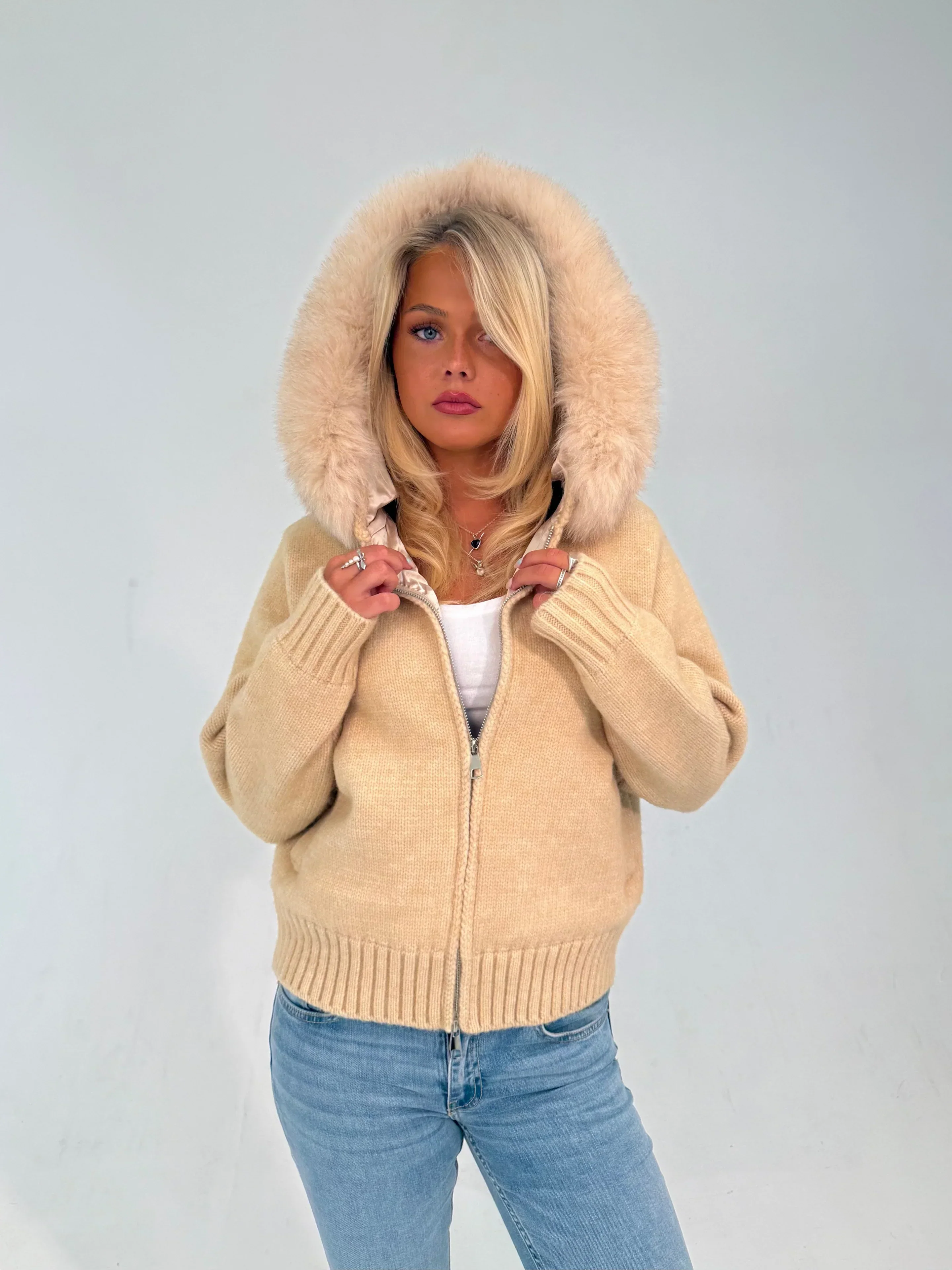Zipped Fur Jacket - Edel Essential