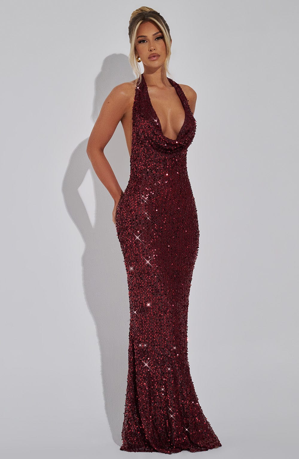 Rubinrotes Maxikleid